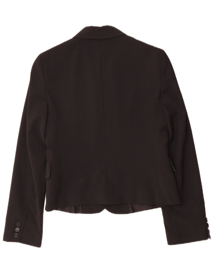 BENETTON Chaqueta tipo blazer de 3 botones para mujer IT 44 Poliéster negro mediano