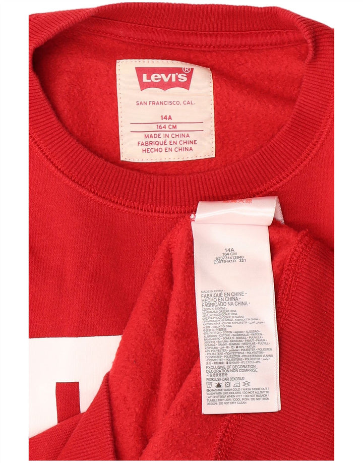 LEVI'S Sudadera estampada para niños 13-14 años Algodón rojo