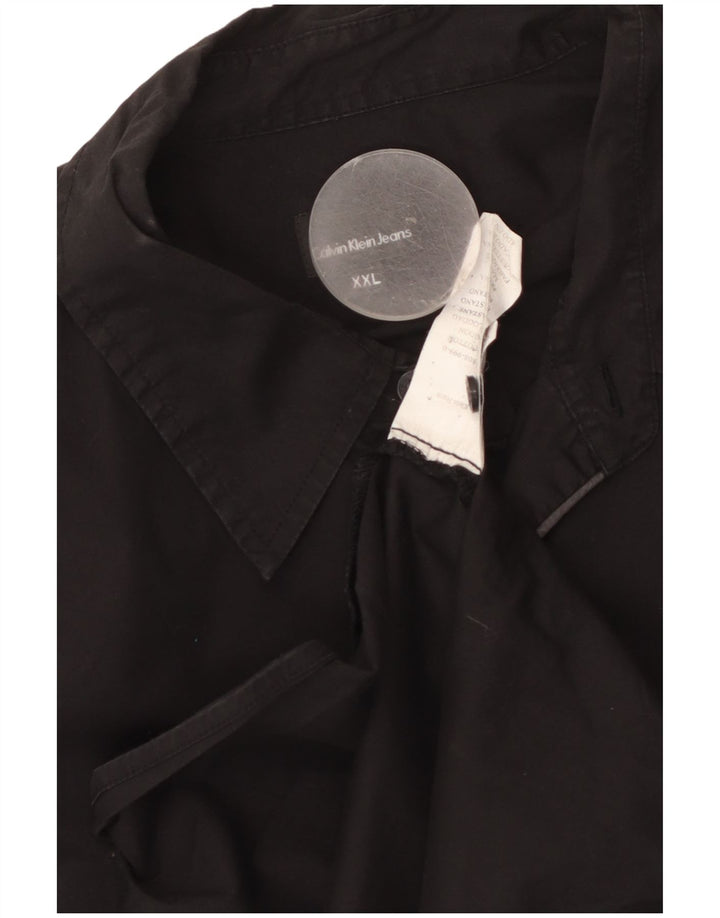 Calvin Klein Jeans Camisa de manga corta para hombre 2XL Algodón negro