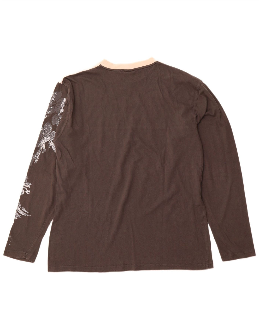 BEST COMPANY Top gráfico para hombre de manga larga de algodón con bloques de color gris medio