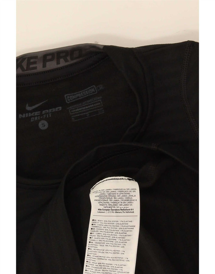 Nike Mens Dri Fit Top manga larga poliéster negro pequeño