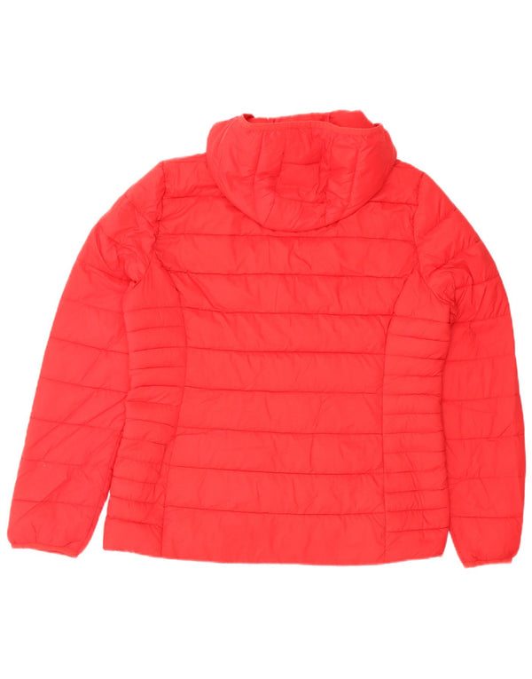 Calvin Klein Chaqueta acolchada con capucha para mujer UK 46 Large Nylon rojo