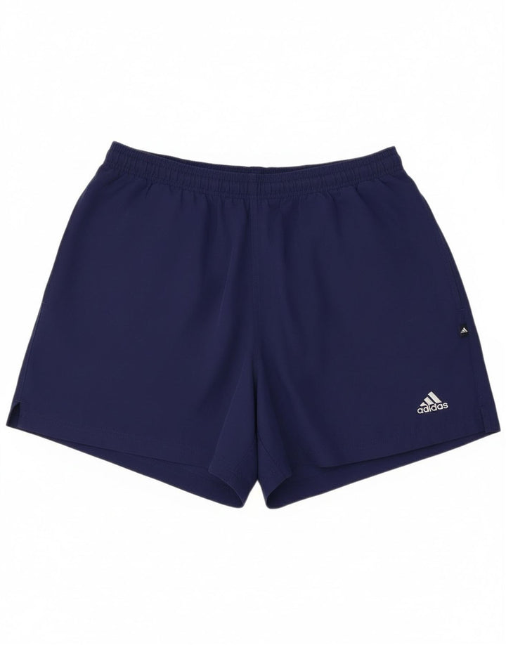 Adidas - Pantalones cortos deportivos para hombre, talla grande, poliéster, color azul marino