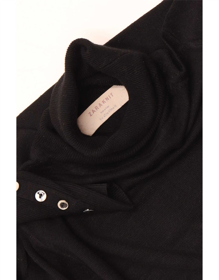 Zara Mujer Roll Neck Jumper Sweater UK 10 Small Negro