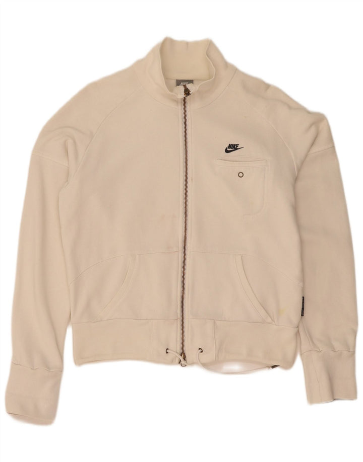 Nike - Chaqueta de chándal para mujer, talla 10/12, algodón blanco mediano