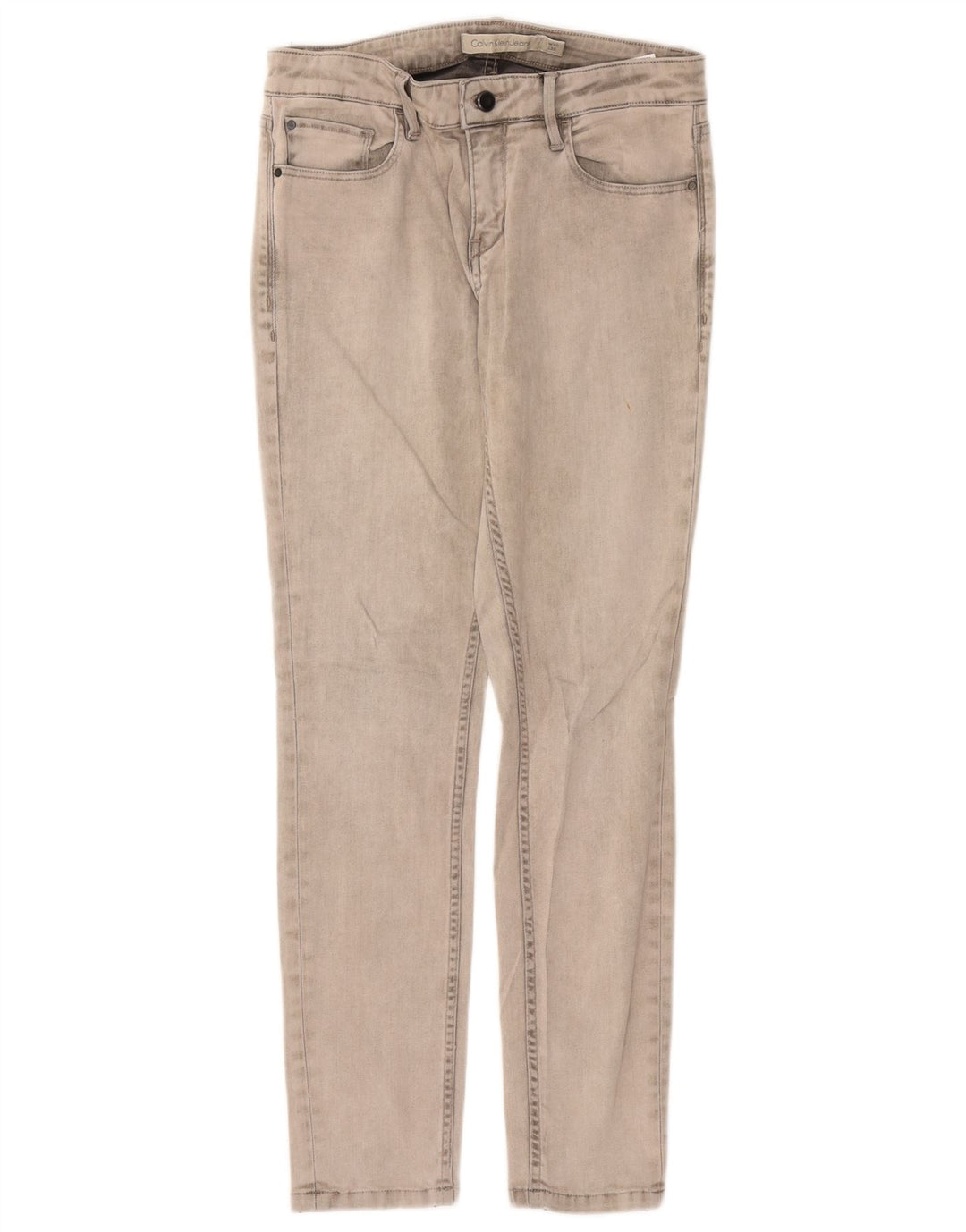 CALVIN KLEIN Vaqueros ajustados para mujer W30 L30 Algodón gris