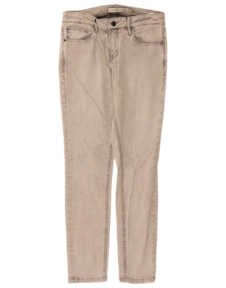 CALVIN KLEIN Vaqueros ajustados para mujer W30 L30 Algodón gris