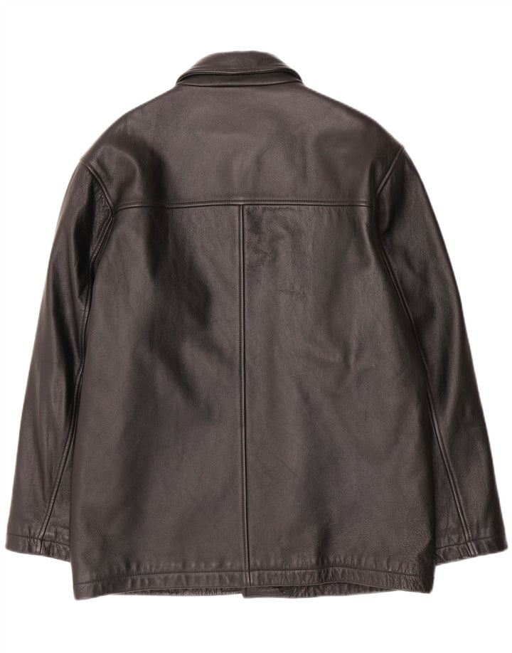 VINTAGE Chaqueta de cuero para hombre Reino Unido 40 Cuero negro grande