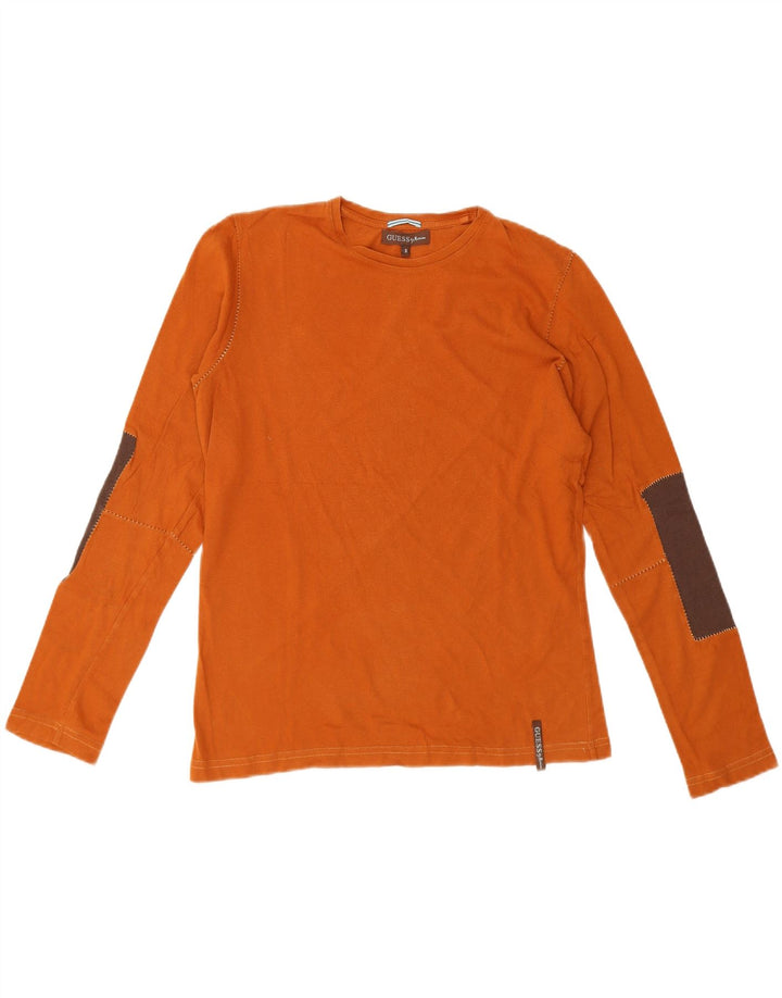 Guess By Marciano Hombre Top Manga Larga Pequeño Naranja Colorblock