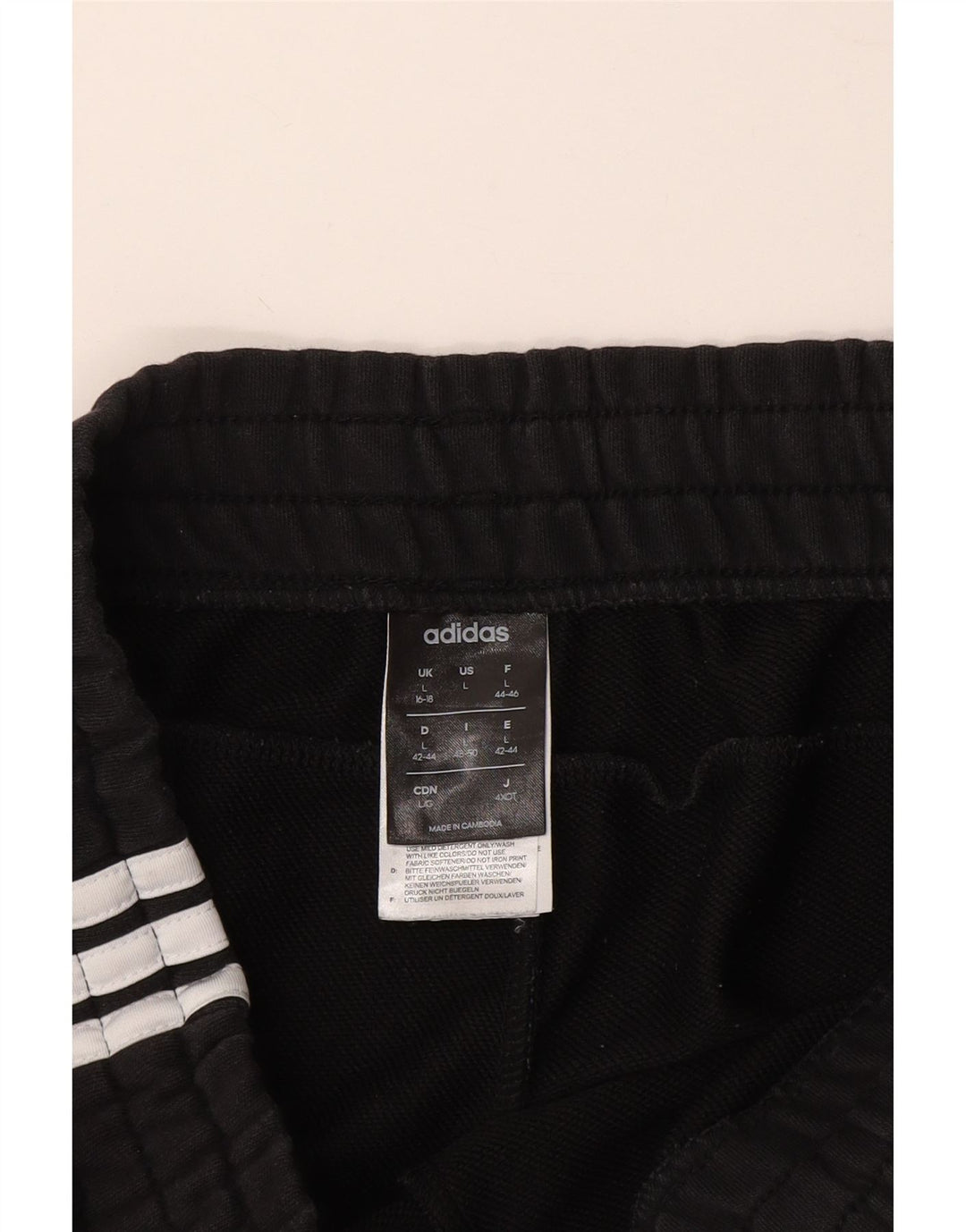 ADIDAS Mujer Chándal Pantalones Joggers UK 16/18 Grande Negro Algodón