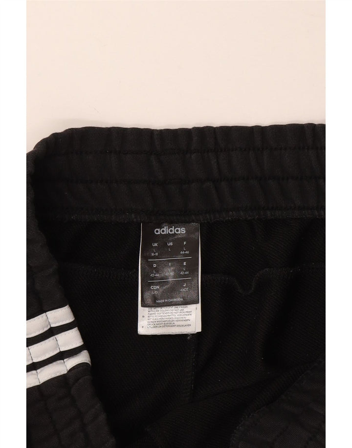 ADIDAS Mujer Chándal Pantalones Joggers UK 16/18 Grande Negro Algodón
