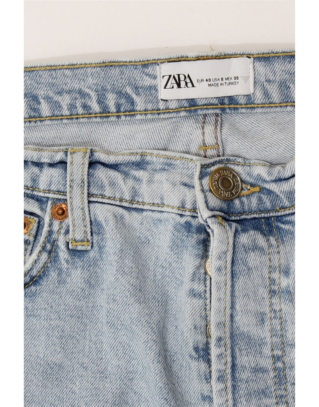 Zara Jeans Rectos Mujer EU 40 Medium W30 L26 Azul