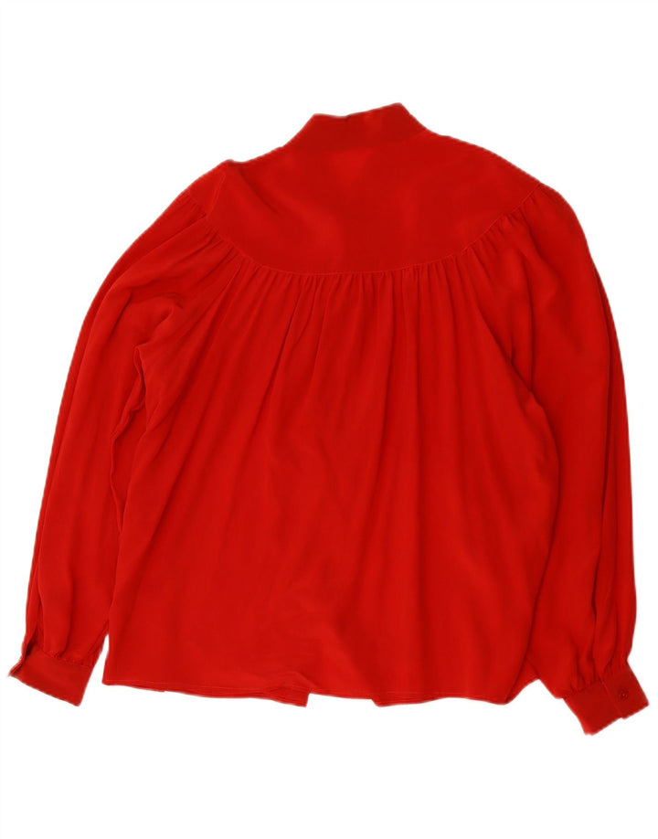 Vintage mujer camisa blusa Reino Unido 16 rojo grande