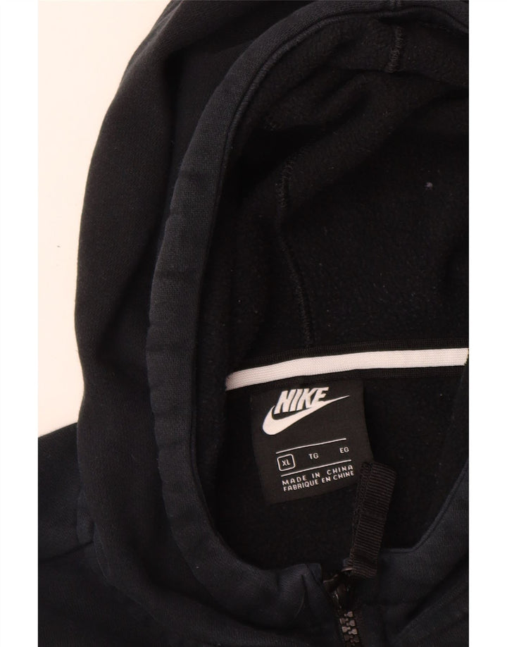 NIKE Sudadera con capucha y cremallera para niños, 13-14 años, XL, color negro