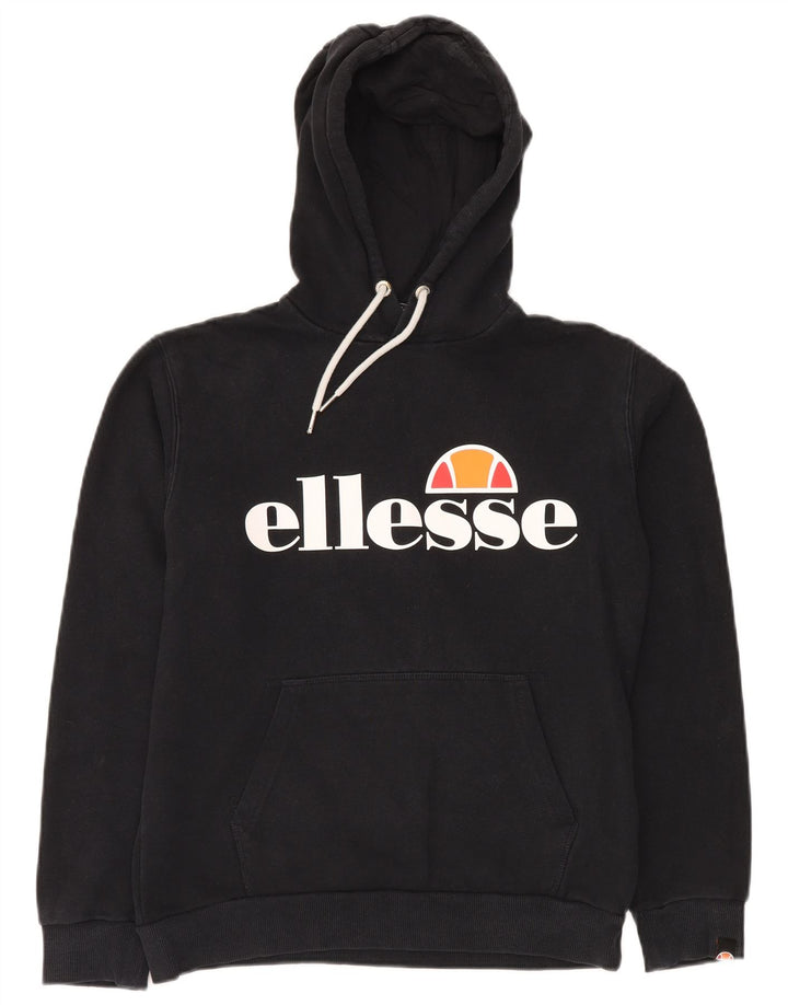 ELLESSE Jersey con capucha gráfico extragrande para mujer Reino Unido 8 Pequeño Algodón negro