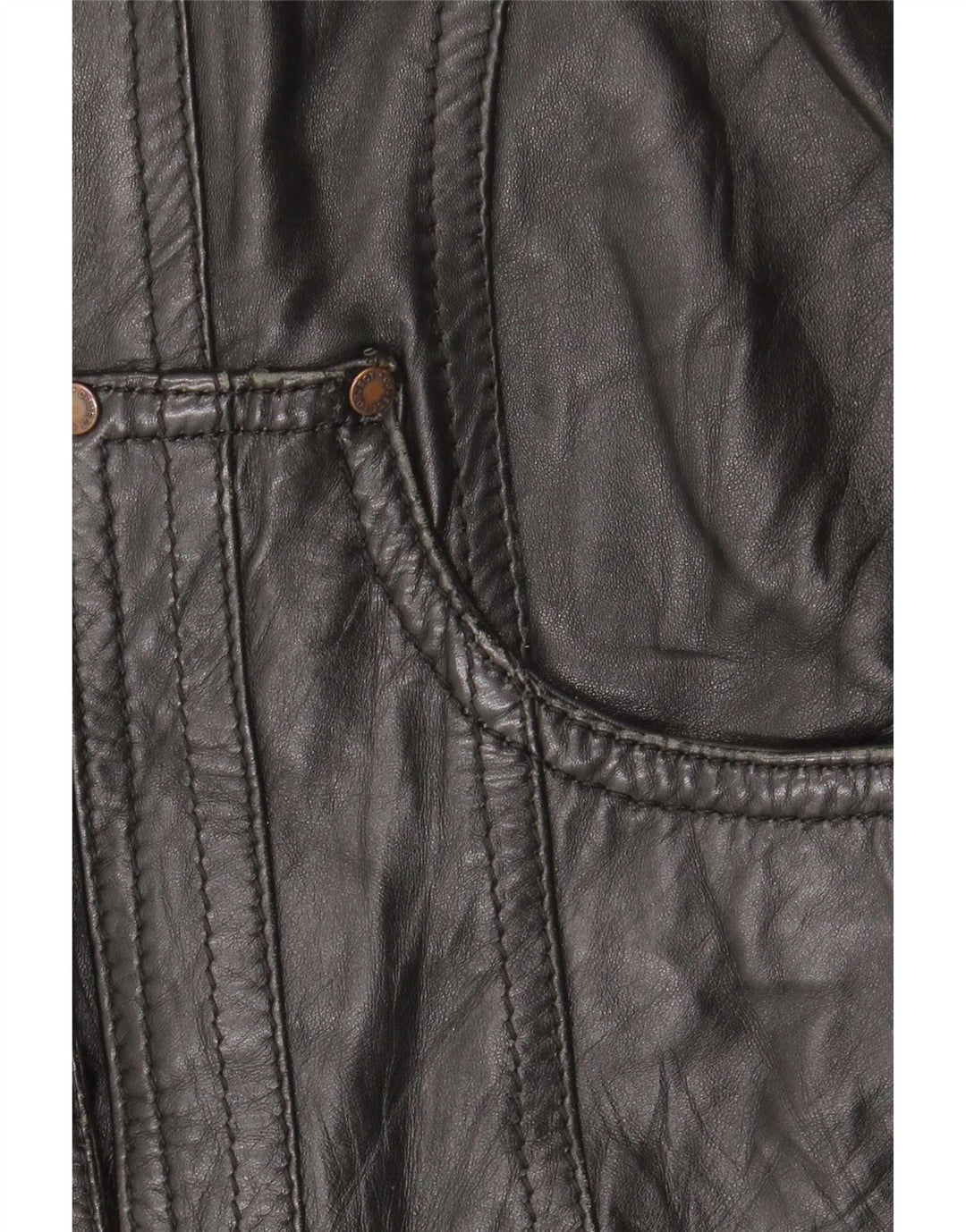 Object Chaqueta de cuero para mujer UK 10 Small Black Leather