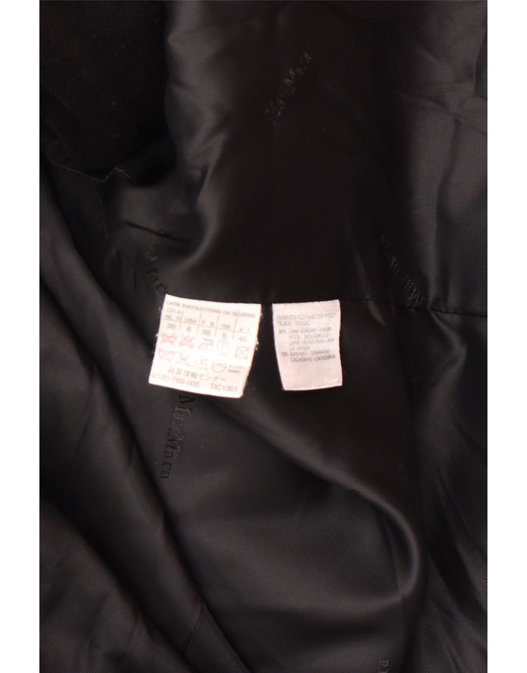 MAX MARA Abrigo para mujer UK 8 Small Black Wool Classic