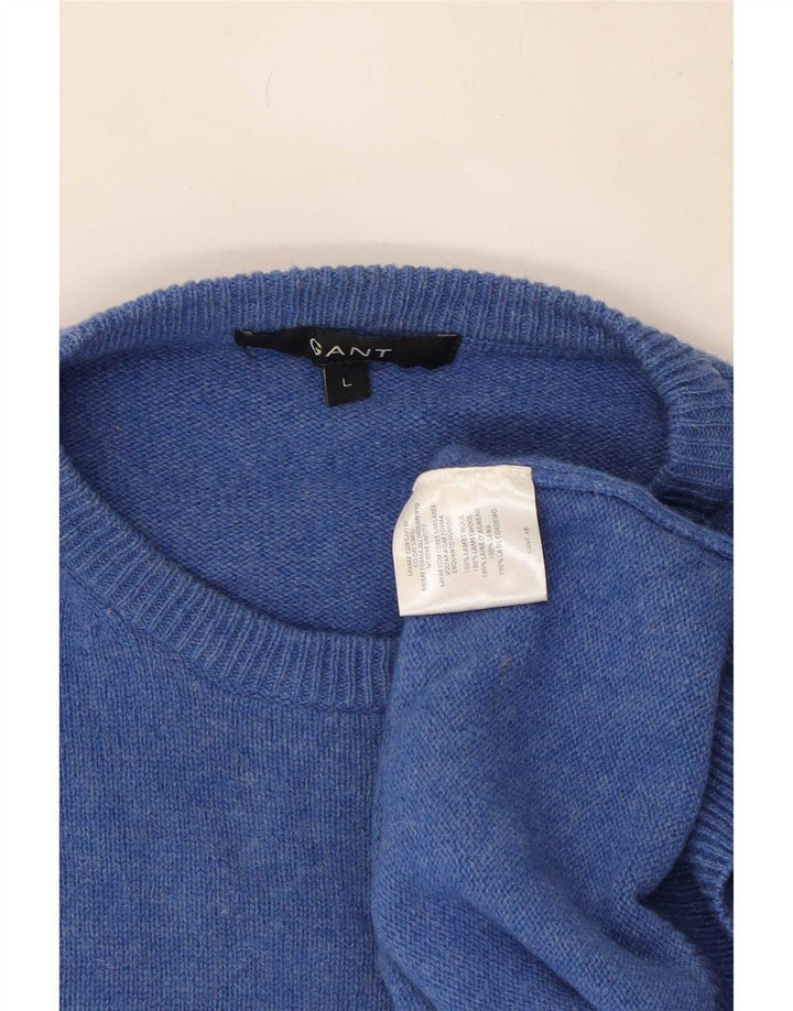 Gant Jersey De Cuello Redondo Para Hombre Jersey De Lana Azul Grande
