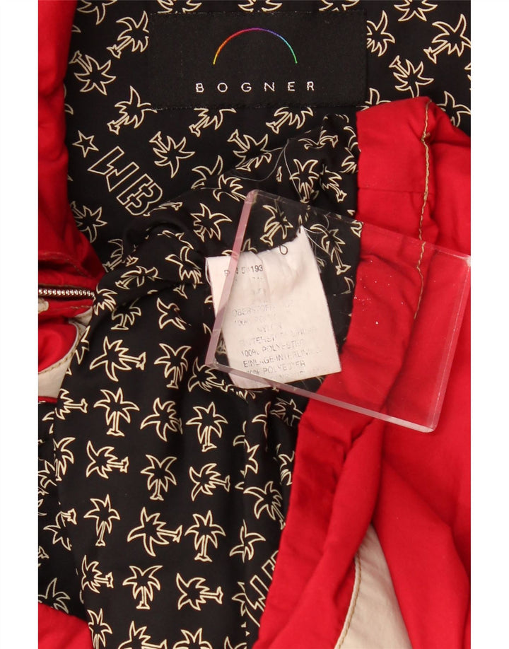BOGNER Chaqueta anorak gráfica para hombre UK 42 XL Poliéster con bloques de color rojo