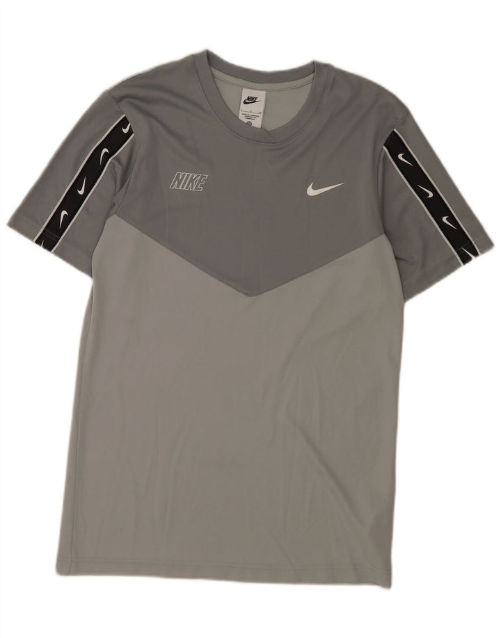 Nike Camiseta gráfica para hombre Top pequeño gris color block Poliéster