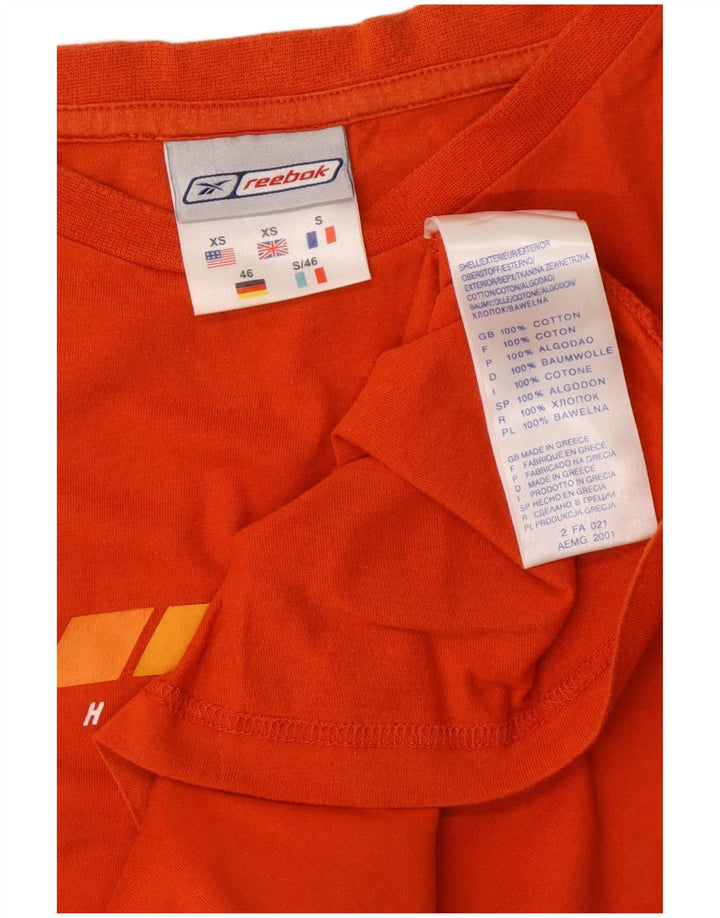 REEBOK Camiseta gráfica para hombre Top XS Naranja Algodón