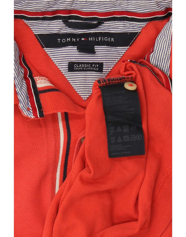 Tommy Hilfiger Polo de corte clásico para hombre de algodón rojo medio