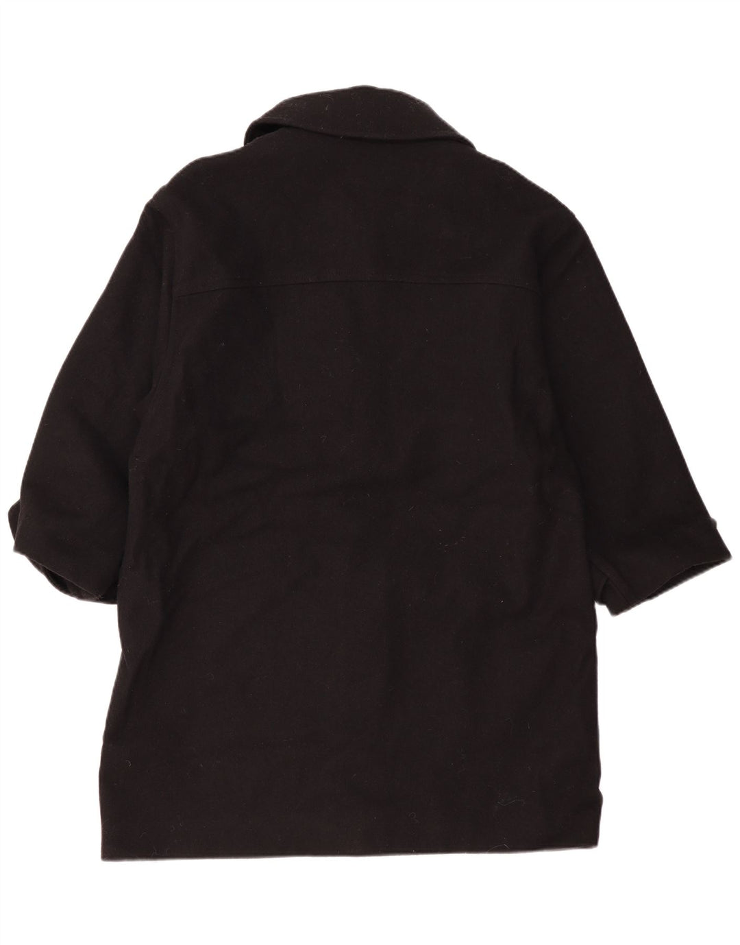 Vintage mujer oversized Duffle abrigo Reino Unido 14 lana negra mediana
