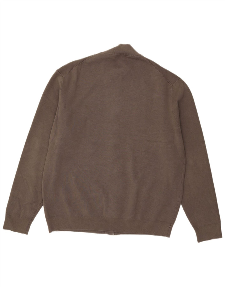 Massimo Dutti Jersey Cárdigan Hombre XL Gris Algodón