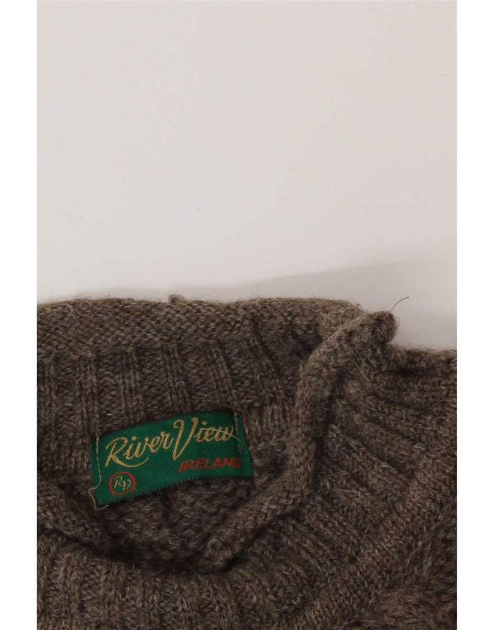 Vintage hombres tortuga cuello jersey suéter XL marrón