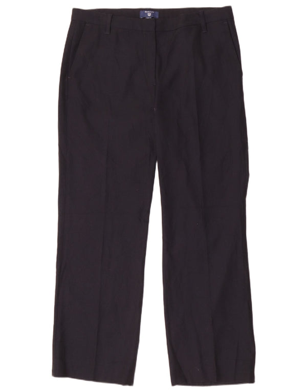 Gant Pantalón de traje recto para mujer UK 40 Large W30 L29 Poliéster azul marino