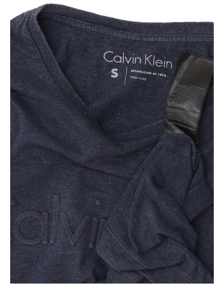 CALVIN KLEIN Top gráfico para hombre manga larga pequeño algodón azul marino