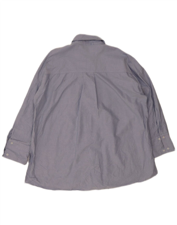 Zara Mujer Camisa Larga Extragrande UK 44 Algodón Azul Medio
