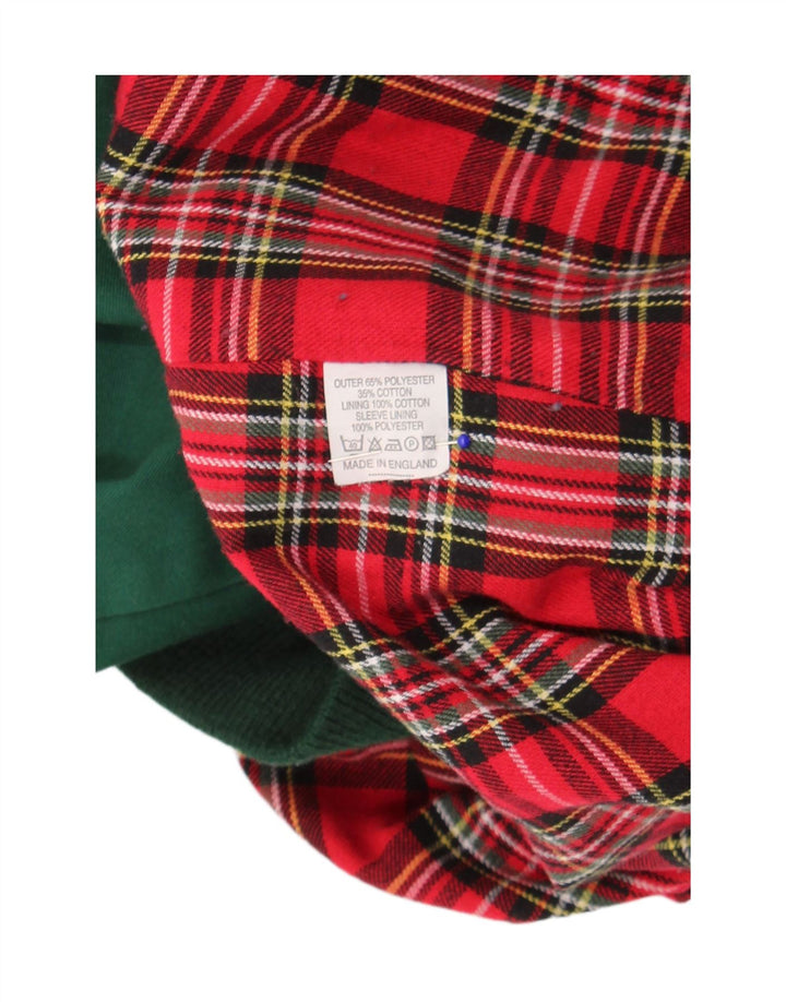 Vintage hombres bomber chaqueta Reino Unido 40 grande verde poliéster retro