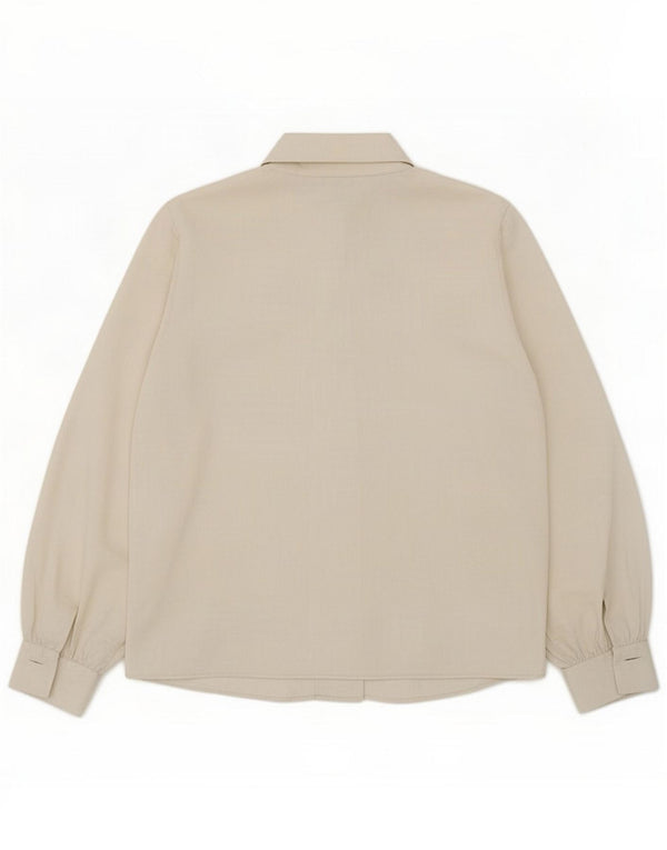 Zara Blusa Camisa Mujer UK 46 Large Poliéster Blanco