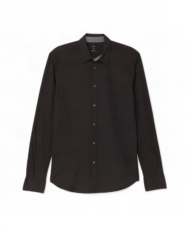 Camisa Diesel Hombre Slim Fit XL Algodón Negro