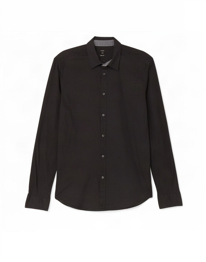 Camisa Diesel Hombre Slim Fit XL Algodón Negro