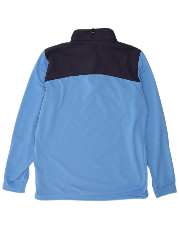 Puma Hombre Zip Neck Jersey Chándal Top Azul Medio Colorblock Poliéster