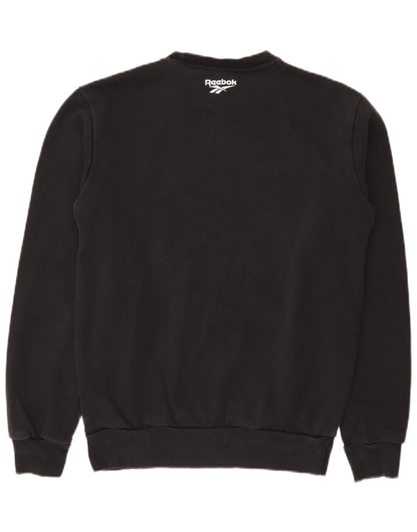 Reebok - Sudadera gráfica para hombre, jersey pequeño de algodón negro