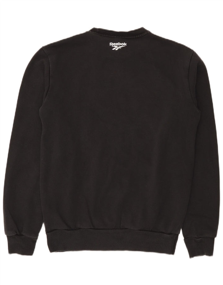 Reebok - Sudadera gráfica para hombre, jersey pequeño de algodón negro