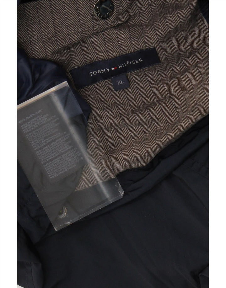 TOMMY HILFIGER Chaqueta utilitaria para hombre UK 42 XL Azul marino Poliéster