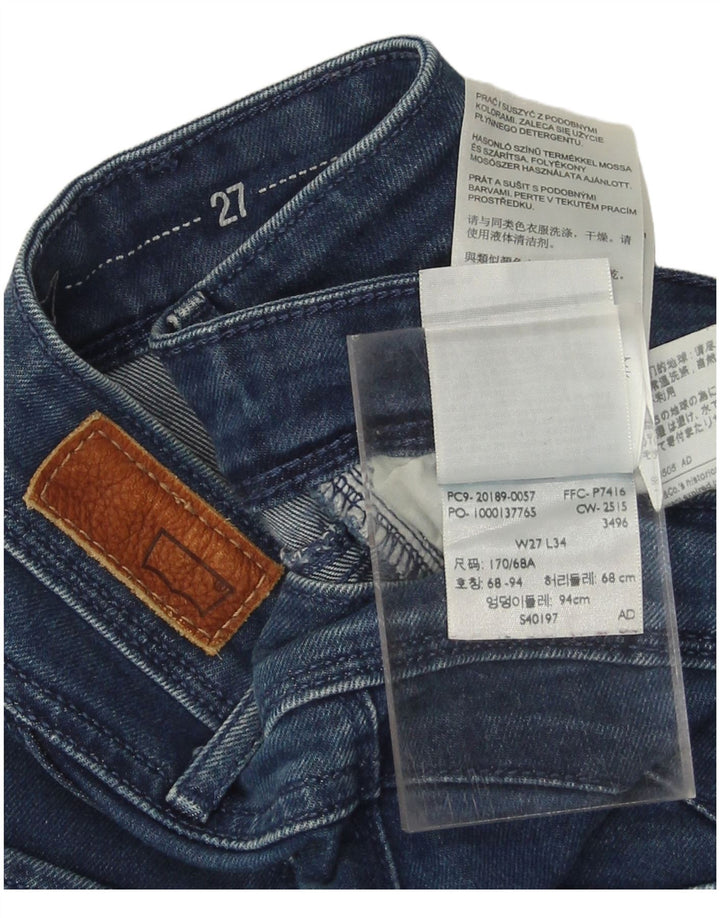 LEVI'S Womens Skinny Jeans W27 L34 Blue Cotton