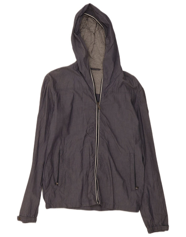 Cazadora cortavientos con capucha para hombre Trussardi Jeans IT 48 Gris medio
