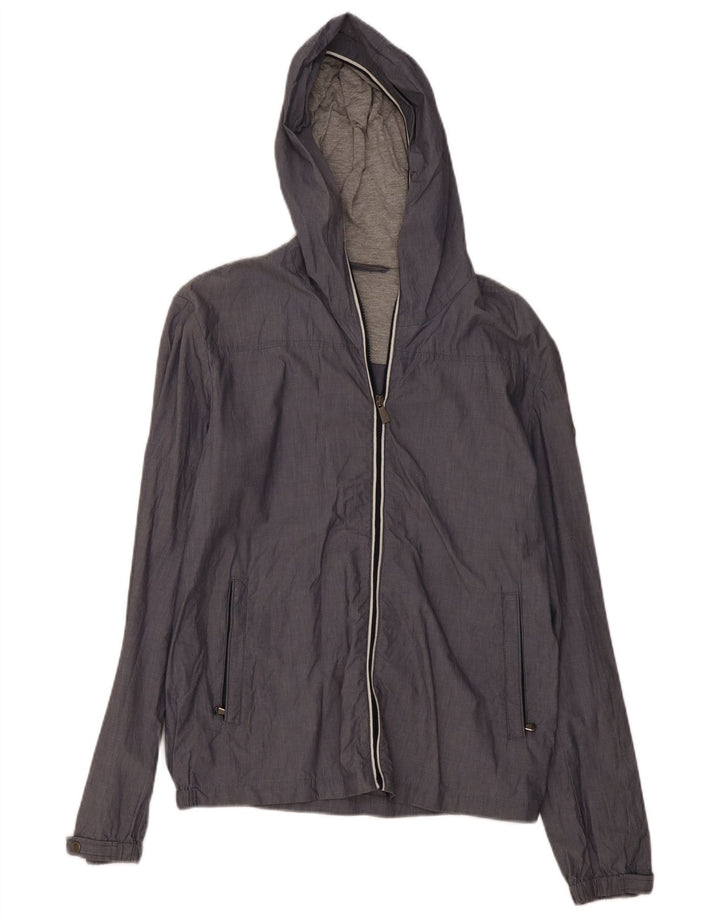 Cazadora cortavientos con capucha para hombre Trussardi Jeans IT 48 Gris medio