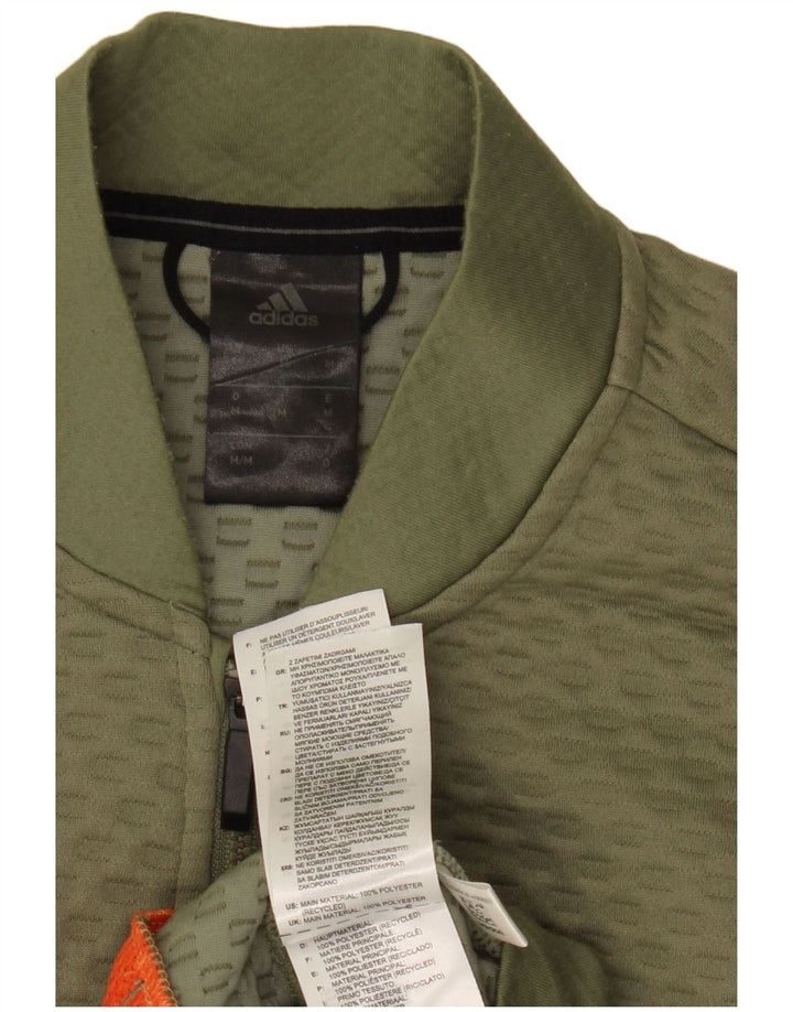 Adidas Mens Graphic Chándal Top Chaqueta Mediana Caqui Poliéster