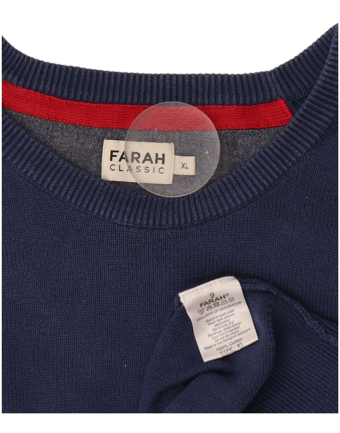 Farah Hombre Classic Boat Neck Jumper Sweater XL Azul Marino Algodón