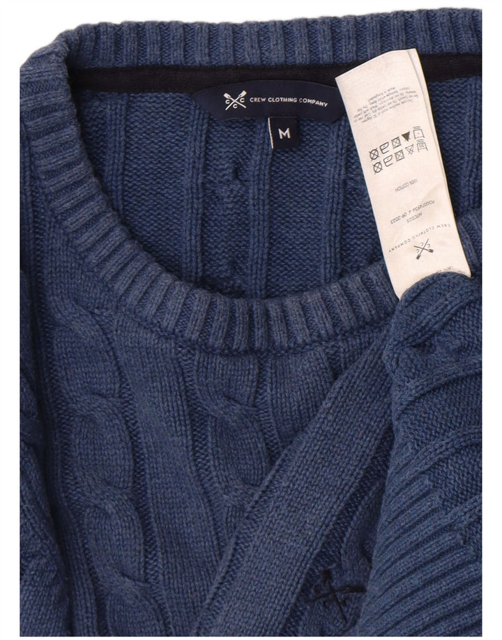 Crew Clothing - Jersey con cuello barco para hombre, color azul medio, algodón