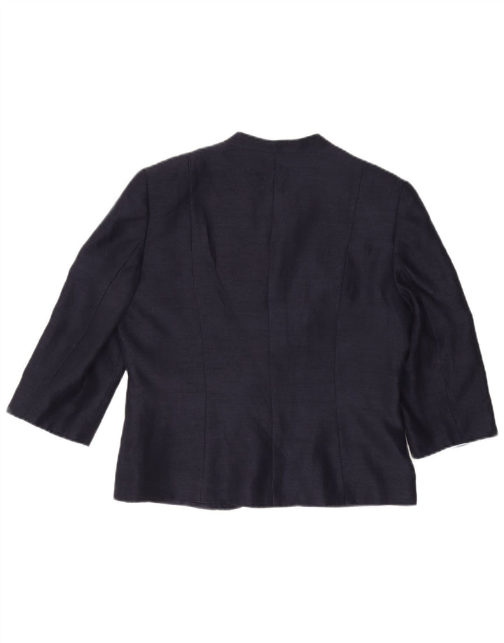JACQUES VERT Chaqueta Bolero de Manga 3/4 para Mujer UK 44 Grande Azul Marino