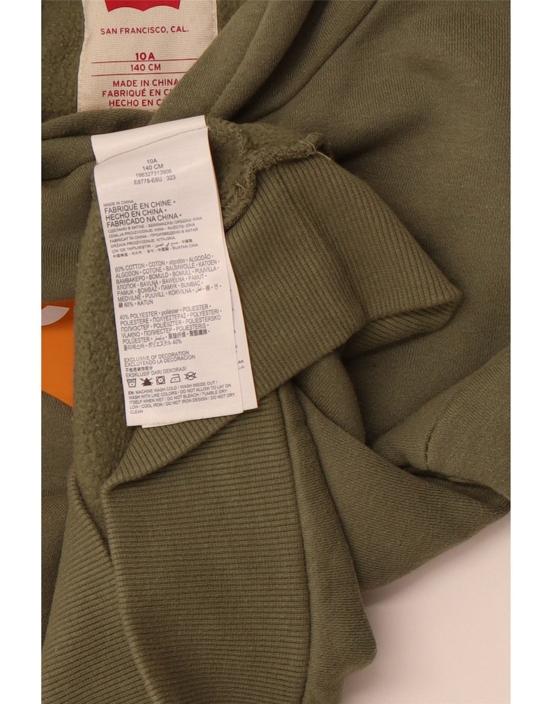 LEVI'S Sudadera con capucha gráfica para niños 9-10 años Algodón verde