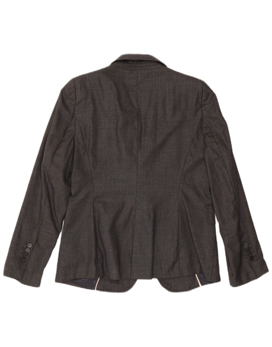 Zara Chaqueta Blazer de 1 Botón para Mujer US 8 Lana Gris Mediana