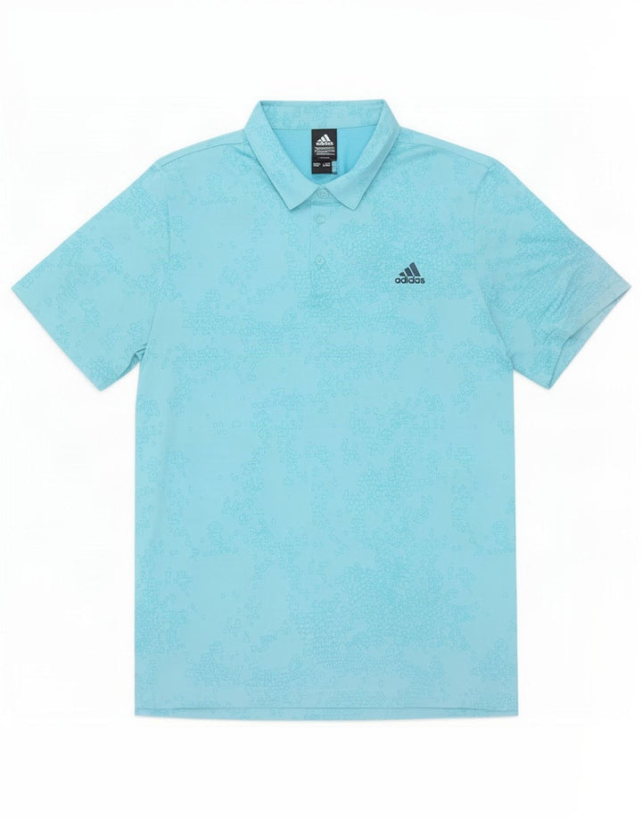 Polo Adidas Hombre XL Poliéster Geométrico Azul